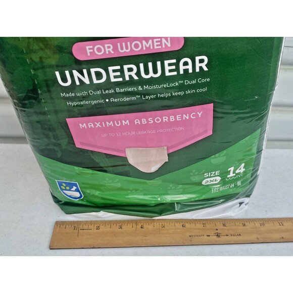 Women's Disposable Underwear Size 2XL Max Absorbency 14 Pack Rite Aid Brand -NEW - Picture 5 of 7